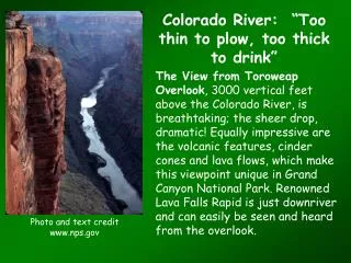 Colorado River: “Too thin to plow, too thick to drink”