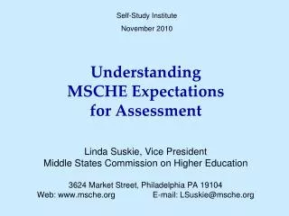 Understanding MSCHE Expectations for Assessment