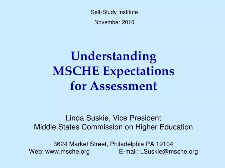 understanding msche expectations for assessment