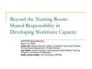 Beyond the Training Room: Shared Responsibility in Developing Workforce Capacity