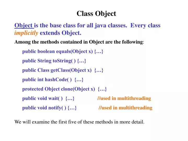 Class extends Object?