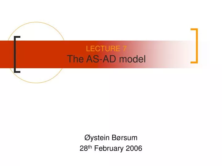 lecture 7 the as ad model