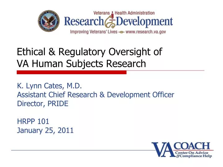 ethical regulatory oversight of va human subjects research