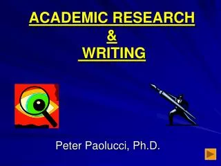 ACADEMIC RESEARCH &amp; WRITING