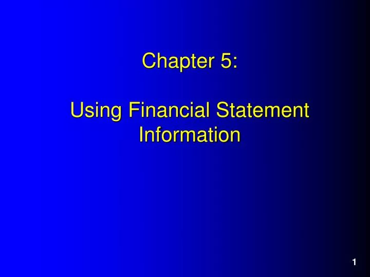 chapter 5 using financial statement information