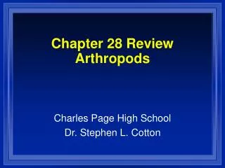 Chapter 28 Review Arthropods
