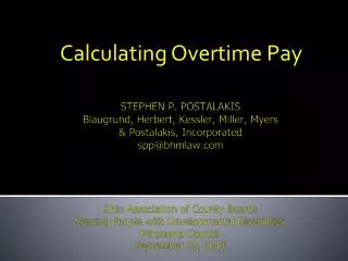 Calculating Overtime Pay