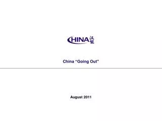 China “Going Out”