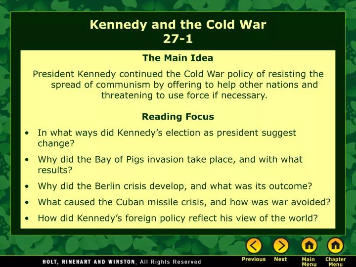 kennedy and the cold war 27 1