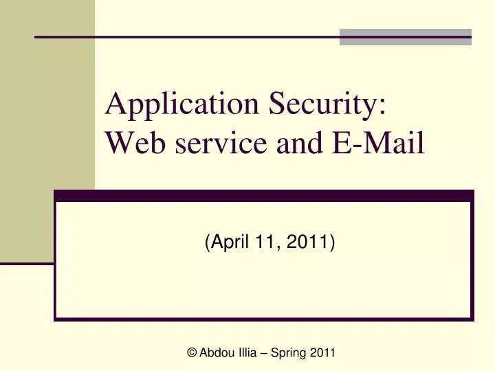 application security web service and e mail