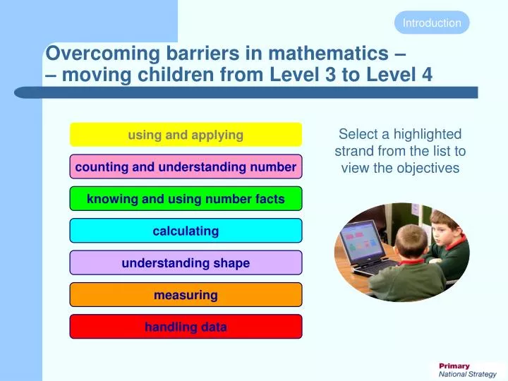 overcoming barriers in mathematics moving children from level 3 to level 4