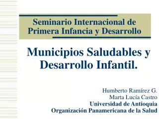 Seminario Internacional de Primera Infancia y Desarrollo