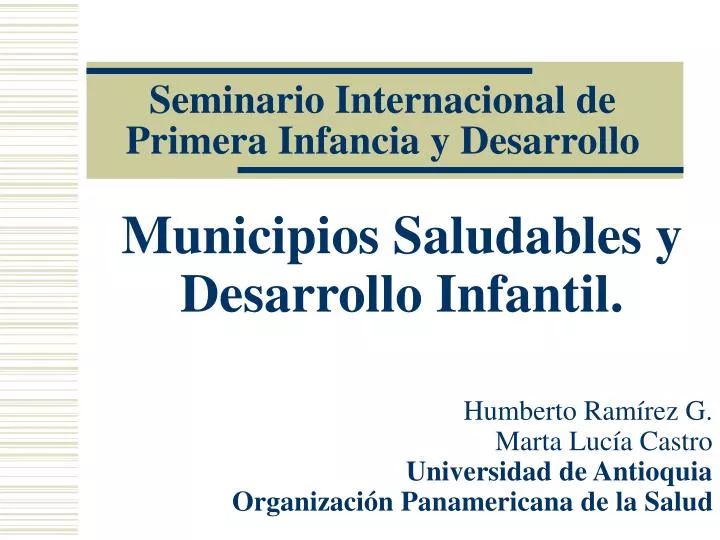 seminario internacional de primera infancia y desarrollo