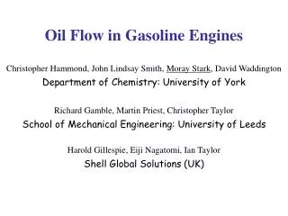 Oil Flow in Gasoline Engines