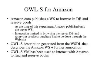 OWL-S for Amazon