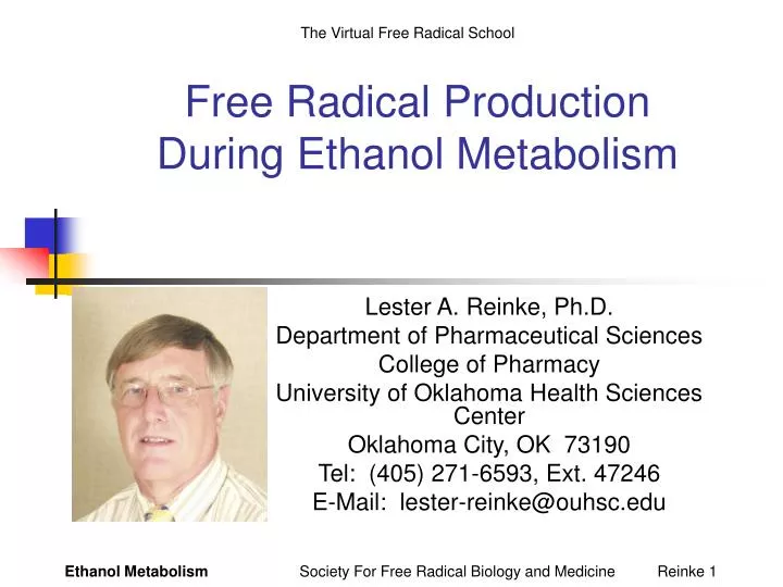free radical production during ethanol metabolism