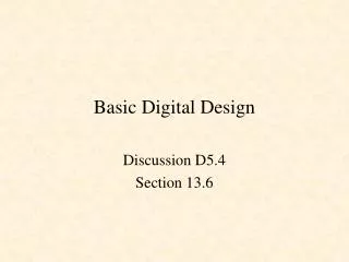 Basic Digital Design
