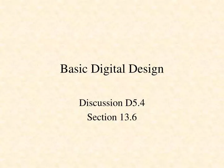 basic digital design