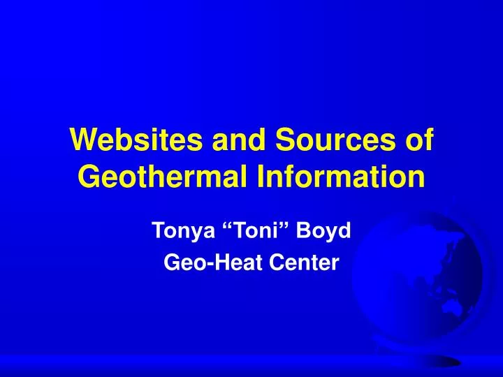 websites and sources of geothermal information