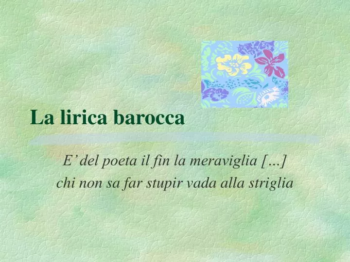 la lirica barocca