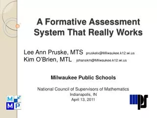 A Formative Assessment System That Really Works
