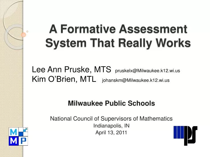 a formative assessment system that really works