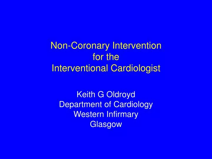 non coronary intervention for the interventional cardiologist