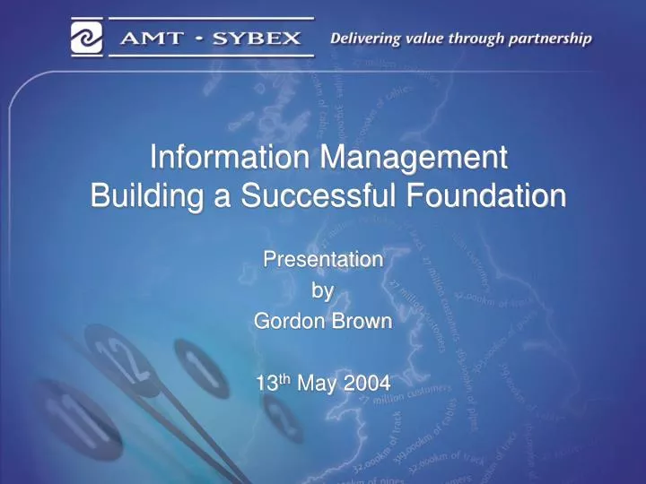 information management building a successful foundation