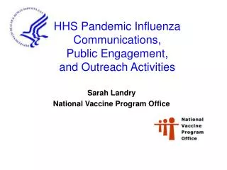 HHS Pandemic Influenza Communications, Public Engagement, and Outreach Activities