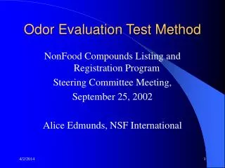 Odor Evaluation Test Method