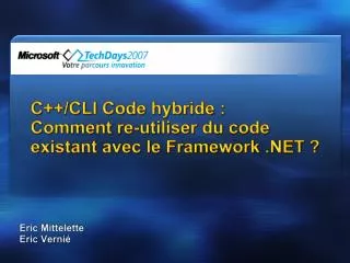 c cli code hybride comment re utiliser du code existant avec le framework net