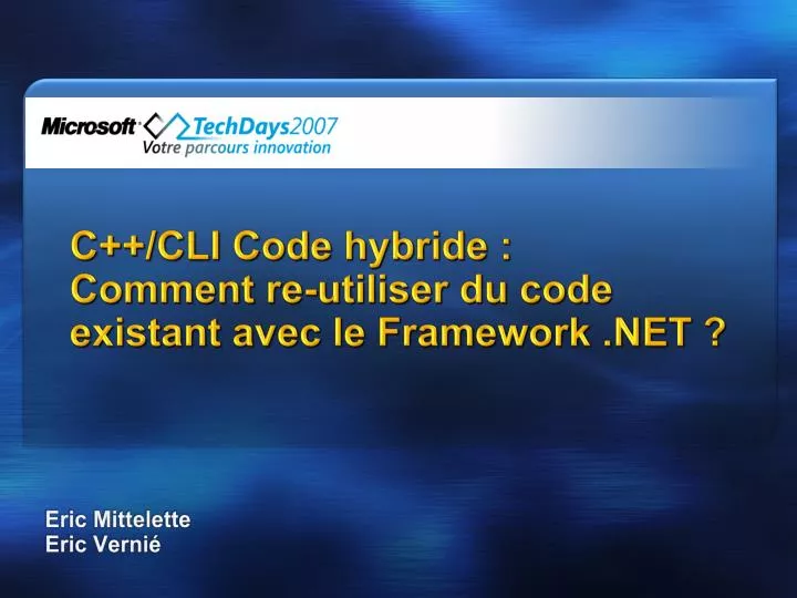 c cli code hybride comment re utiliser du code existant avec le framework net