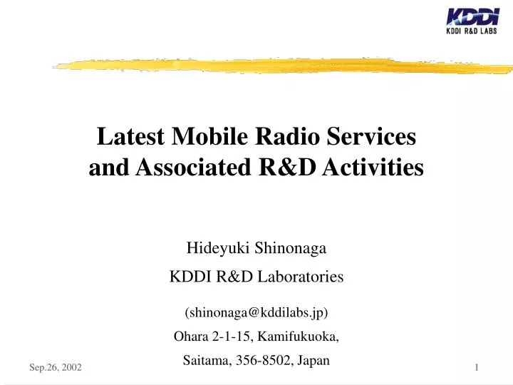 latest mobile radio services and associated r d activities