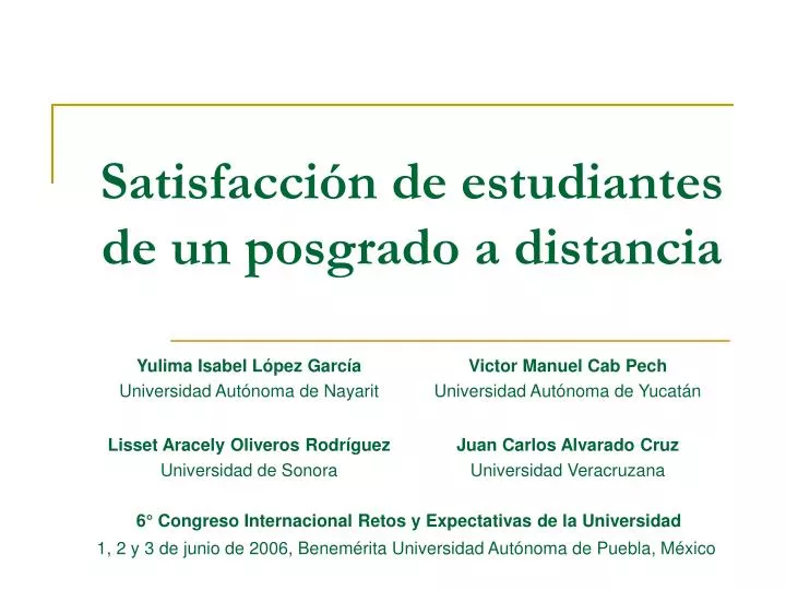 satisfacci n de estudiantes de un posgrado a distancia