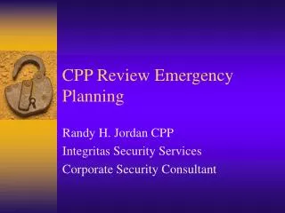 CPP Review Emergency Planning