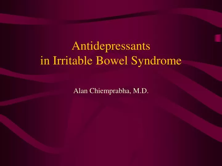 antidepressants in irritable bowel syndrome
