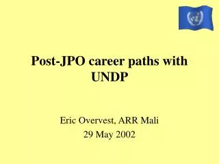 Post-JPO career paths with UNDP