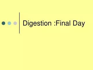 Digestion :Final Day