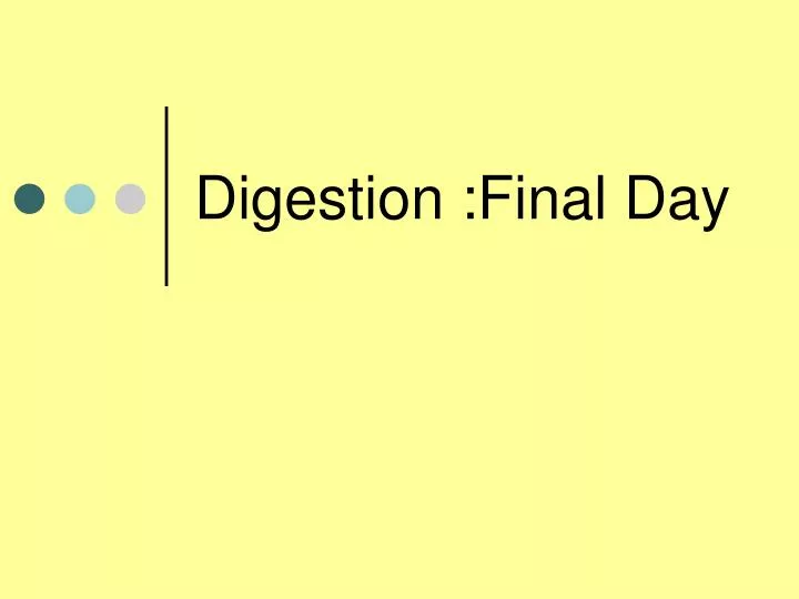 digestion final day