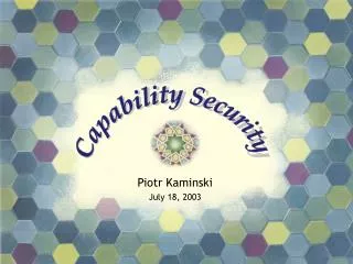Piotr Kaminski July 18, 2003