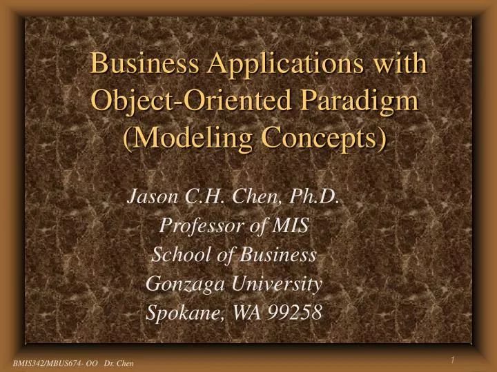 business applications with object oriented paradigm modeling concepts