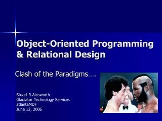Object-Oriented Programming &amp; Relational Design