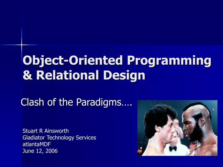 object oriented programming relational design