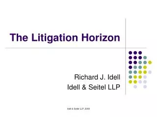 The Litigation Horizon