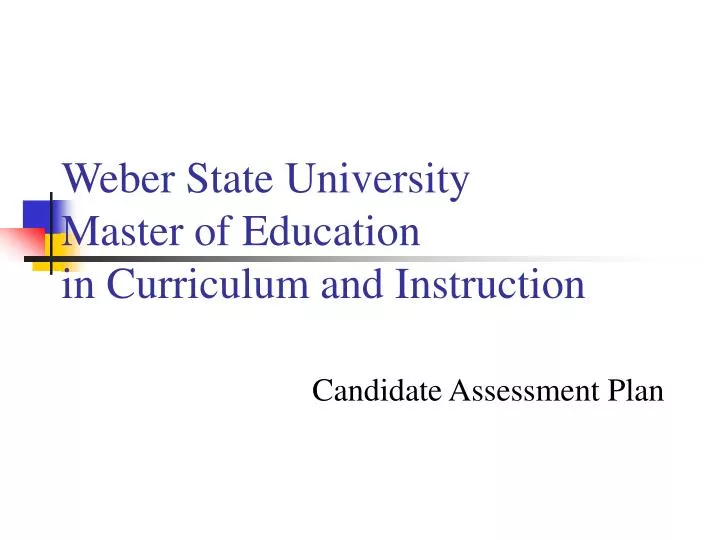 weber state university master of education in curriculum and instruction