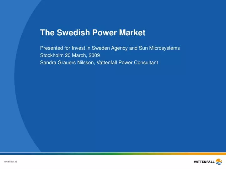 the swedish power market