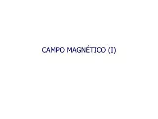 CAMPO MAGNÉTICO (I)