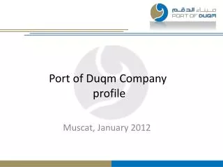 Port of Duqm Company profile