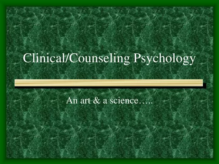 clinical counseling psychology