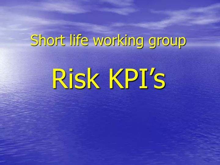 short life working group